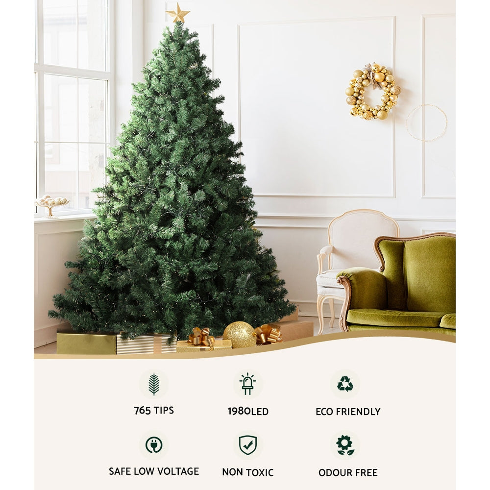 6FT / 1.8M Christmas Tree with 1980 Warm White LEDs – 765 Tips