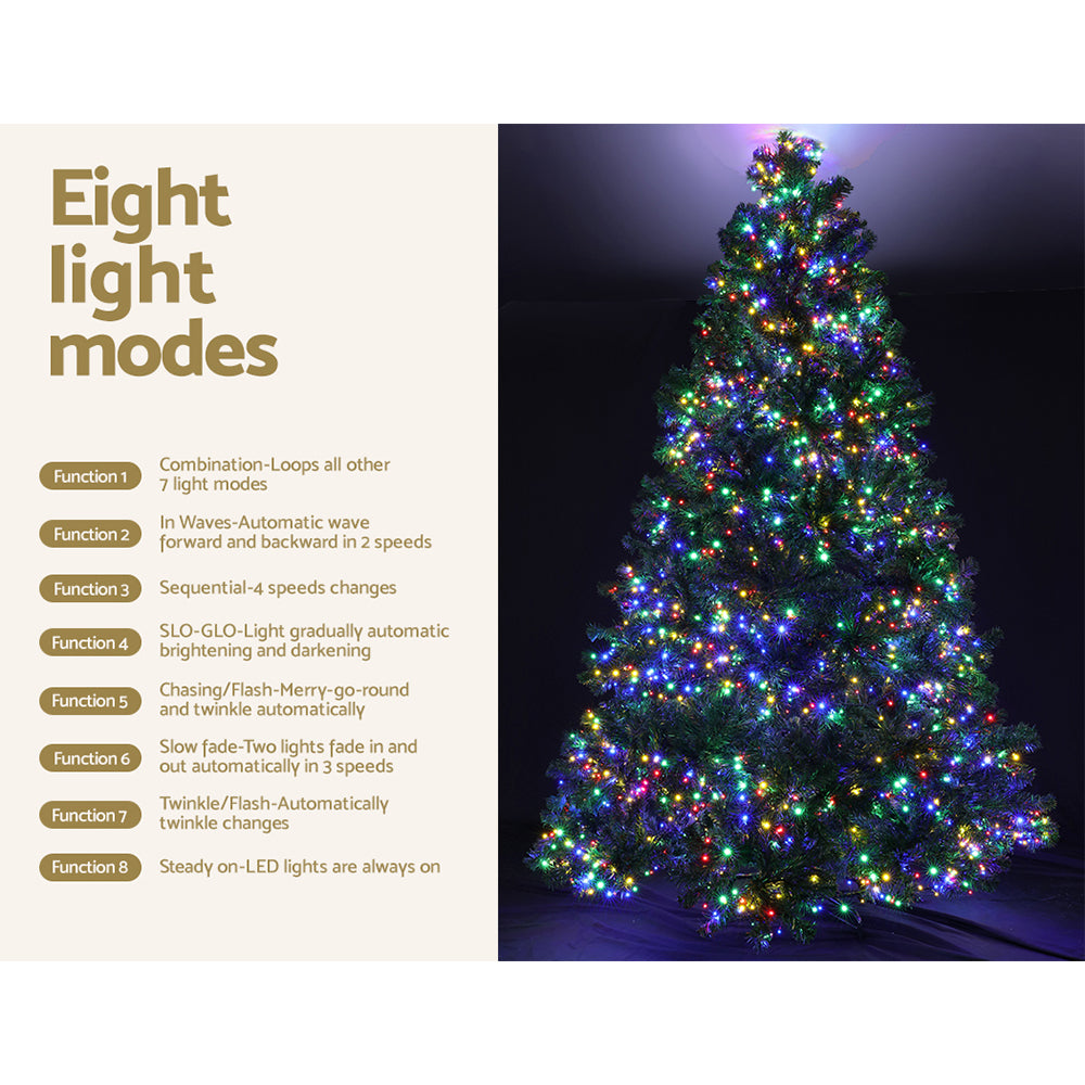 8FT / 2.4M Christmas Tree with 8 Multi-Colour Light Modes