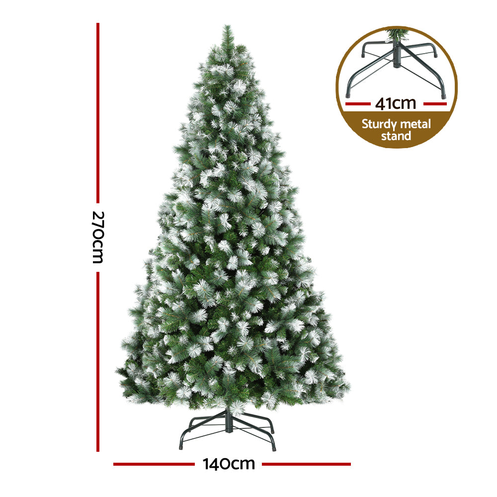 2.7M Snowy Pine Needle Christmas Tree – 1765 Tips for a Full, Festive Look