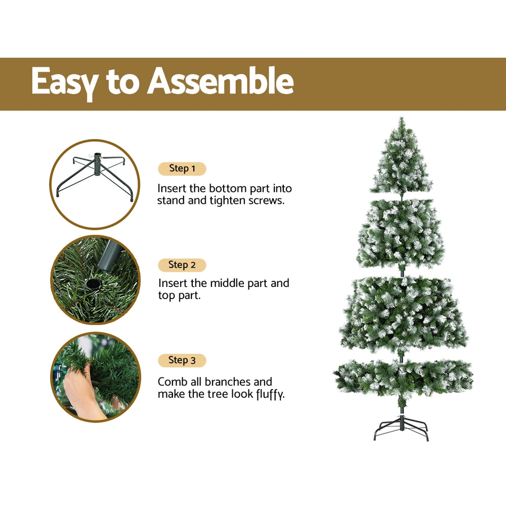 2.7M Snowy Pine Needle Christmas Tree – 1765 Tips for a Full, Festive Look