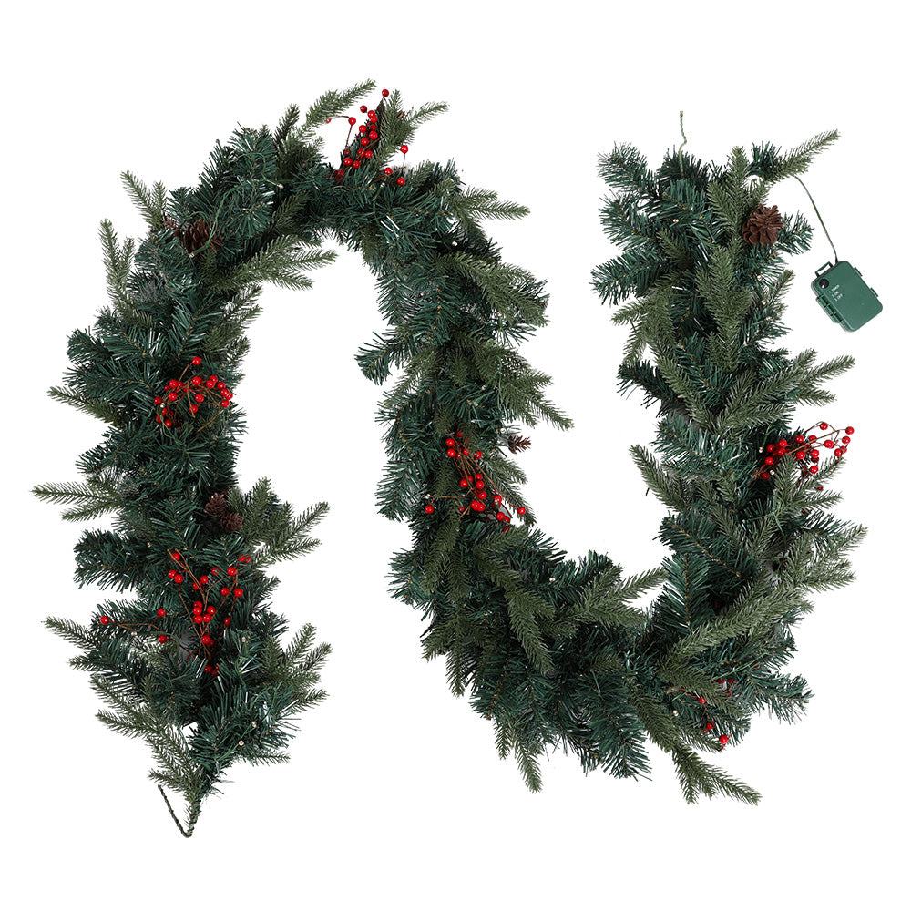 2.4M Christmas Garland with LED Lights – Perfect for Festive Party Décor