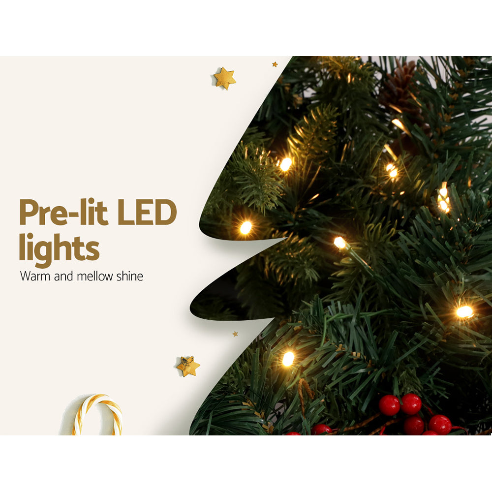 2.4M Christmas Garland with LED Lights – Perfect for Festive Party Décor