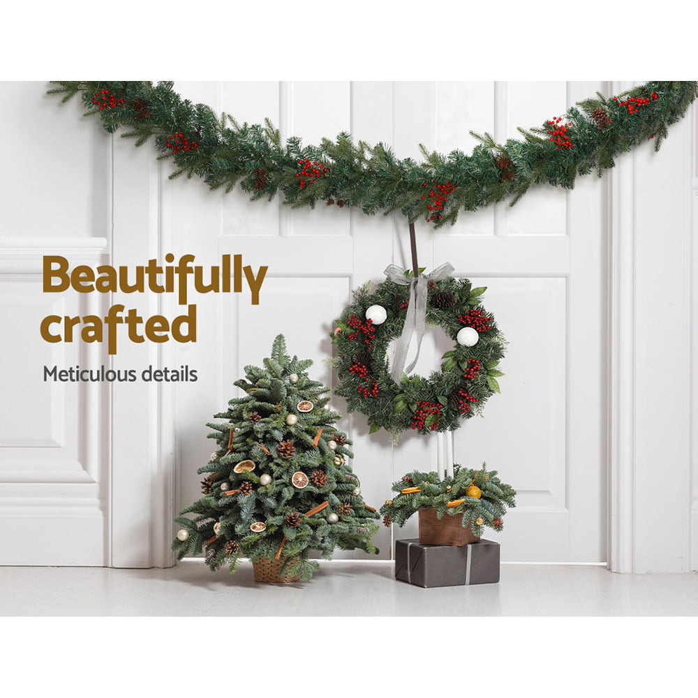 2.4M Christmas Garland with LED Lights – Perfect for Festive Party Décor