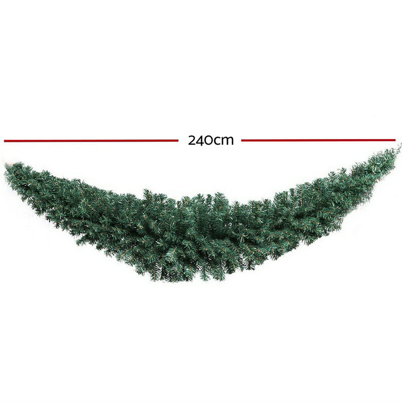 2.4m Christmas Garland Xmas Decorations Green Wedding Party