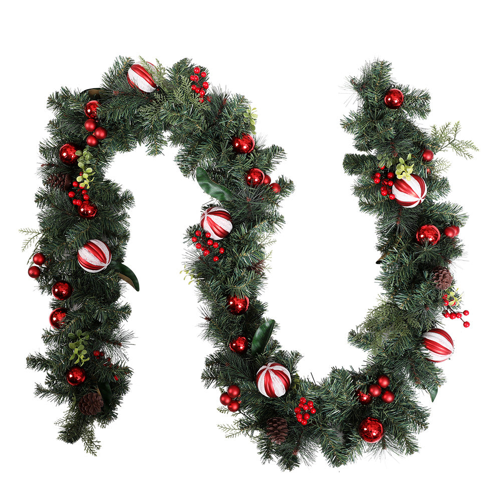 2.7M Christmas Garland with Decorations – Perfect for Festive Décor