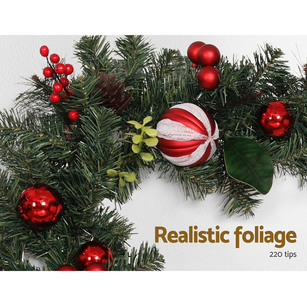 2.7M Christmas Garland with Decorations – Perfect for Festive Décor