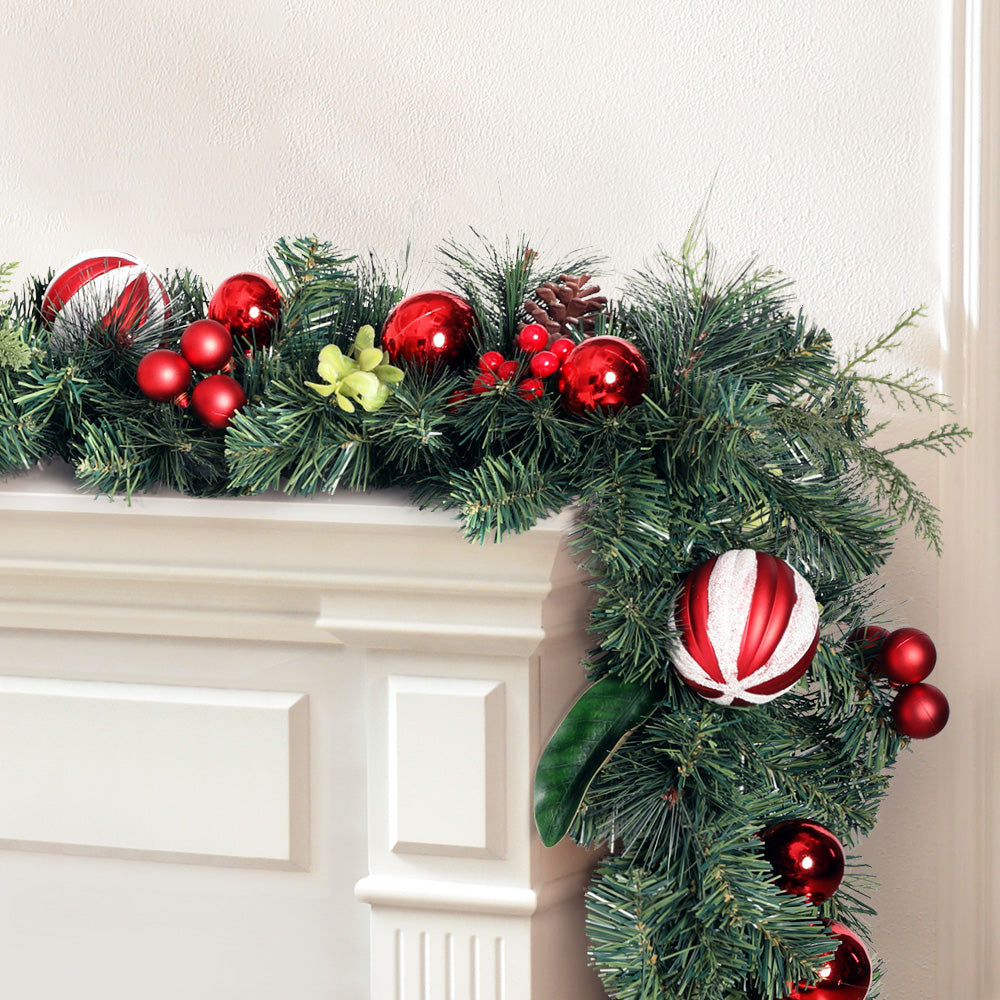 2.7M Christmas Garland with Decorations – Perfect for Festive Décor