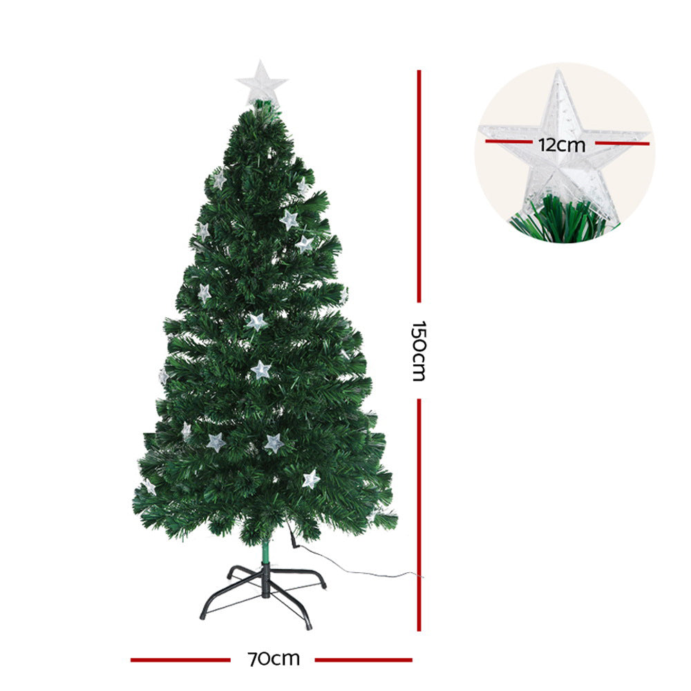 1.5m Fibre Optic LED Christmas Tree – Multi-Colour Lights