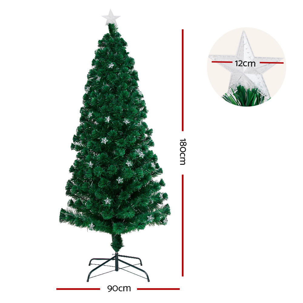 6FT / 1.8M Fibre Optic LED Christmas Tree – Multi-Colour Lights