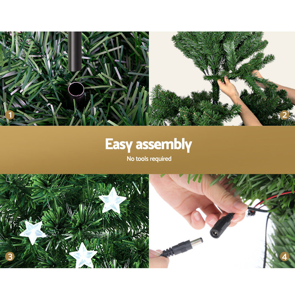 6FT / 1.8M Fibre Optic LED Christmas Tree – Multi-Colour Lights