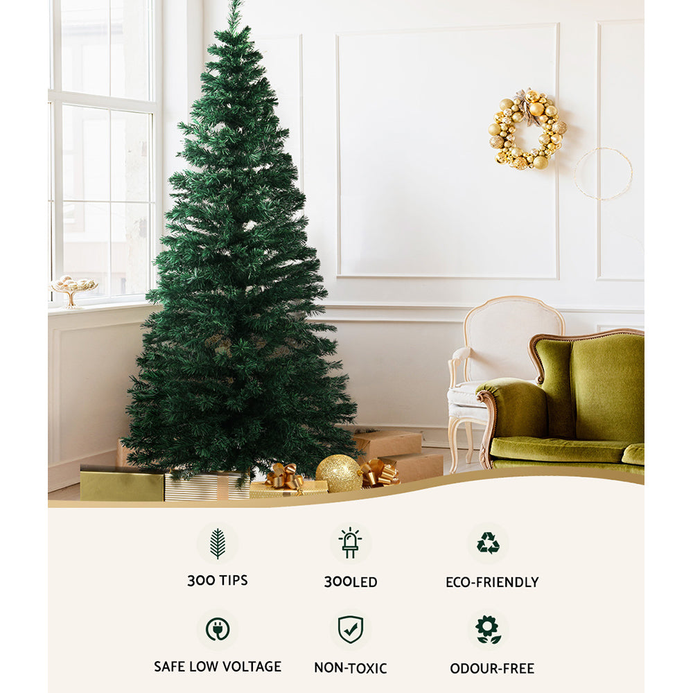 6FT / 1.8M Fibre Optic LED Christmas Tree – Warm White Lights