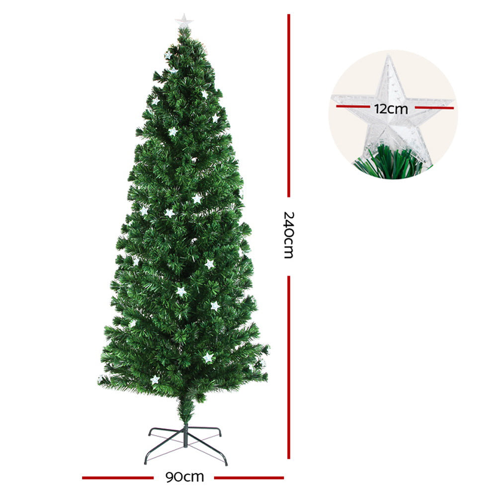 8FT / 2.4M Fibre Optic LED Christmas Tree – Multi-Colour Lights