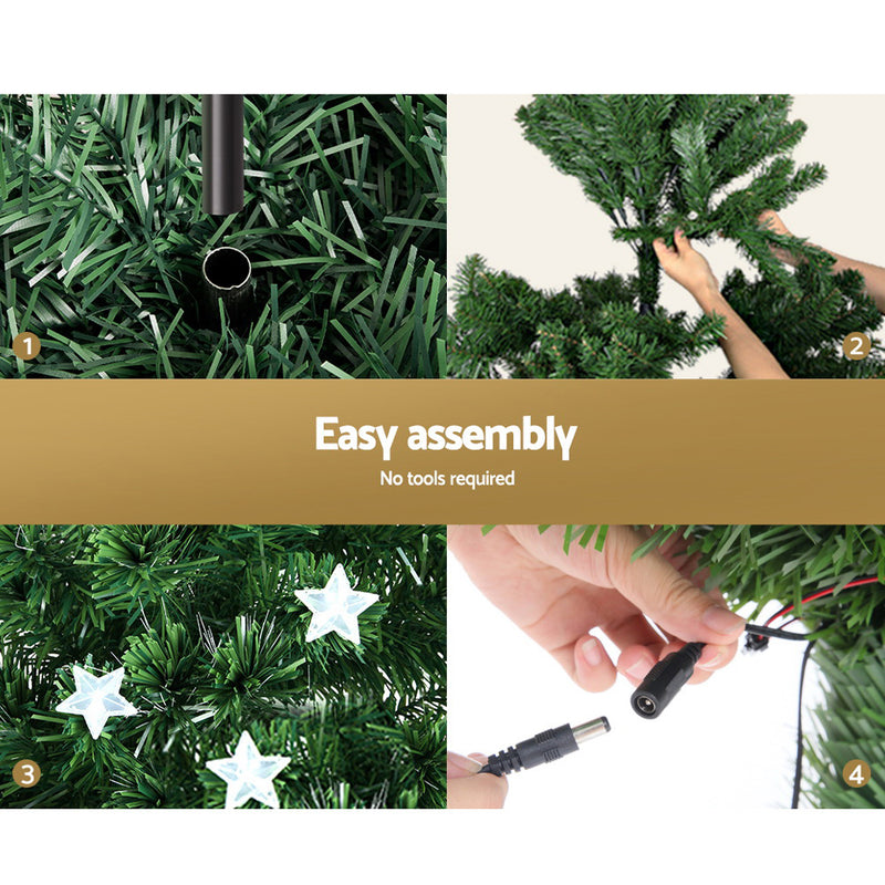 2.4m Christmas Tree Optic Fibre LED Xmas tree Multi Colour