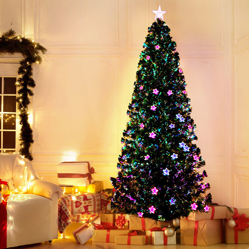 2.4m Christmas Tree Optic Fibre LED Xmas tree Multi Colour