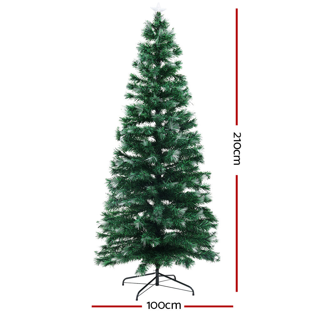 7FT / 2.1M Fibre Optic Christmas Tree with LED Multi-Colour Lights