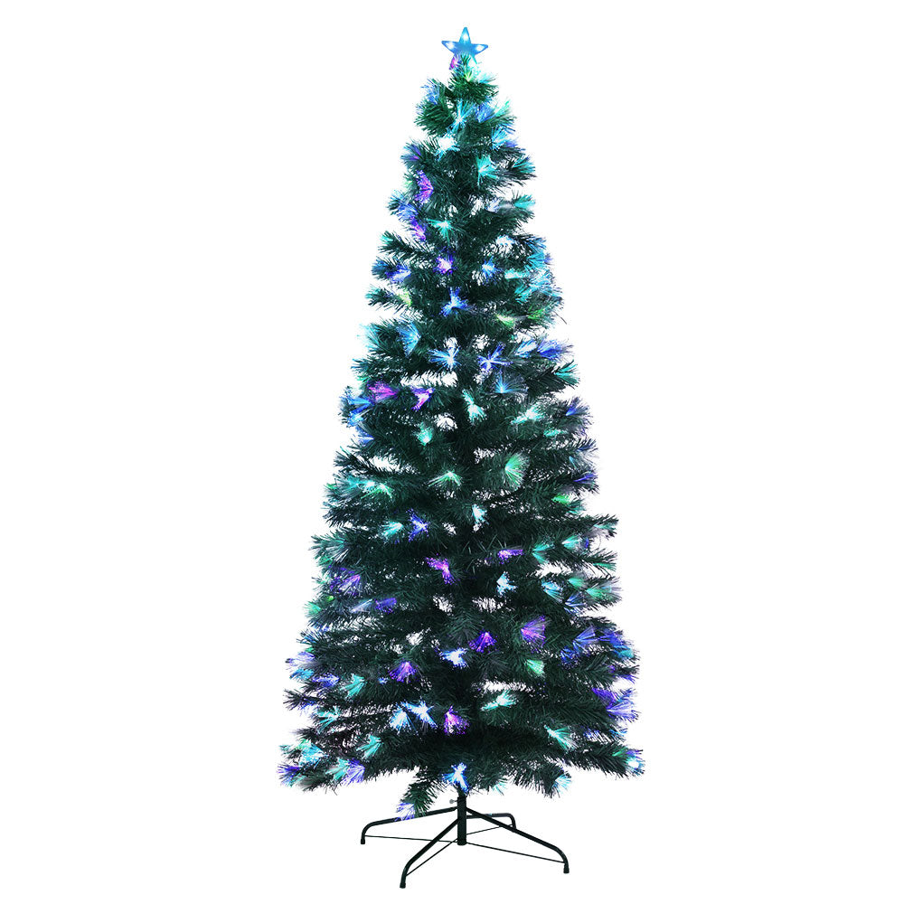 7FT / 2.1M Fibre Optic Christmas Tree with LED Multi-Colour Lights