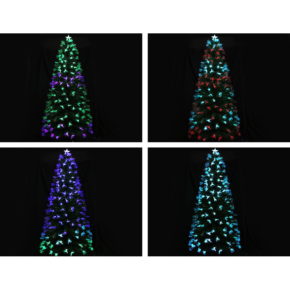 7FT / 2.1M Fibre Optic Christmas Tree with LED Multi-Colour Lights