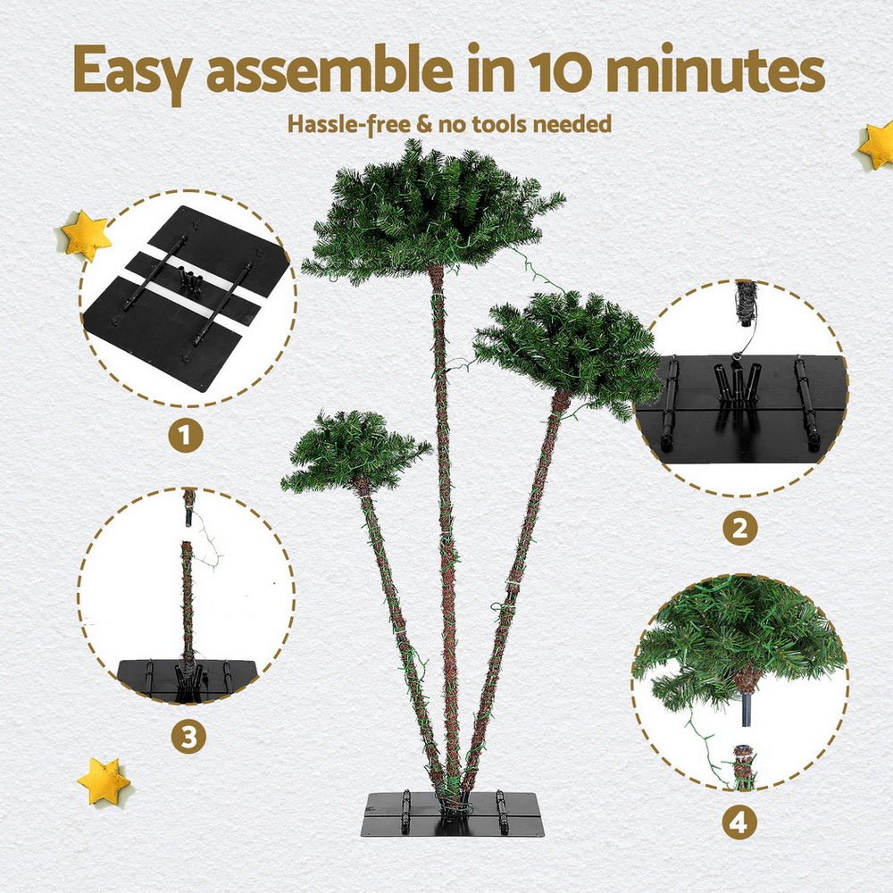 Christmas Tree 3-in-1 LED Xmas Palm Tree Party Decor 1.2/1.5/1.8M