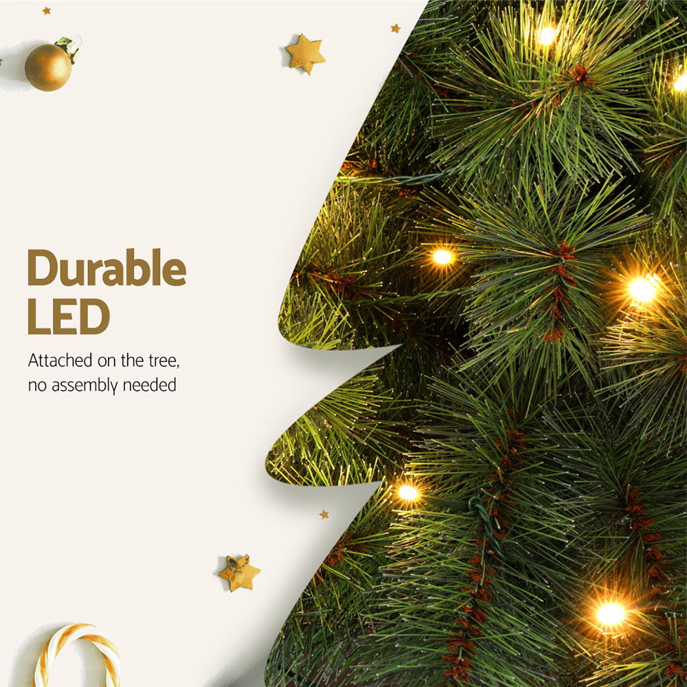 1.5M + 1M LED Palm Christmas Tree Set – 2-in-1 Festive Décor