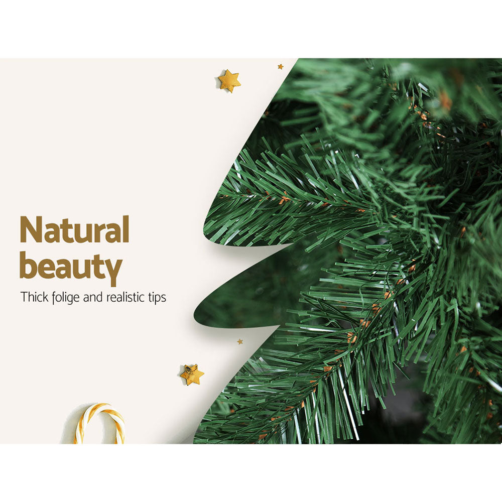 6FT / 1.8M Slim Green Christmas Tree – 300 Tips for a Simple, Space-Saving Holiday Décor