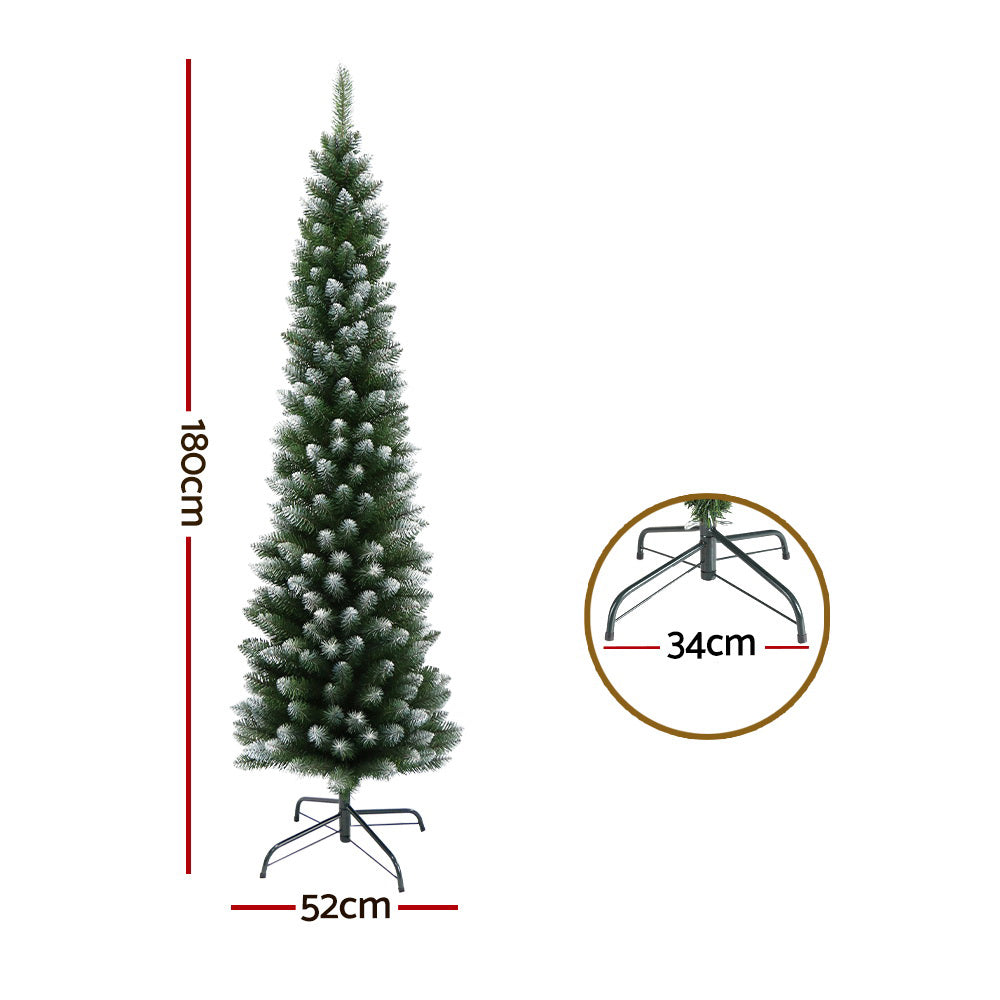 6FT / 1.8M Slim Snowy Christmas Tree – 300 Tips