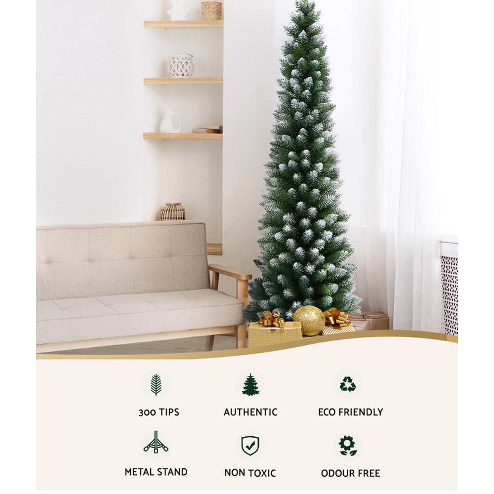 6FT / 1.8M Slim Snowy Christmas Tree – 300 Tips