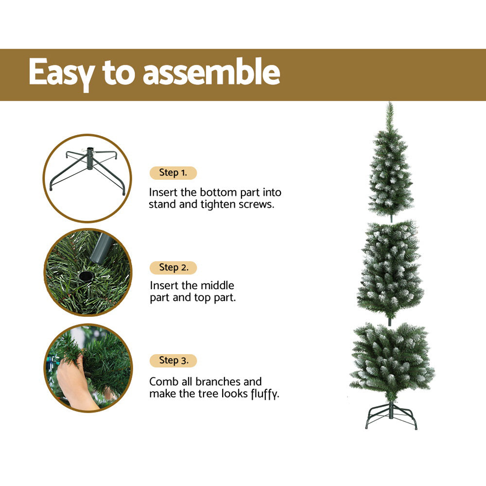 6FT / 1.8M Slim Snowy Christmas Tree – 300 Tips