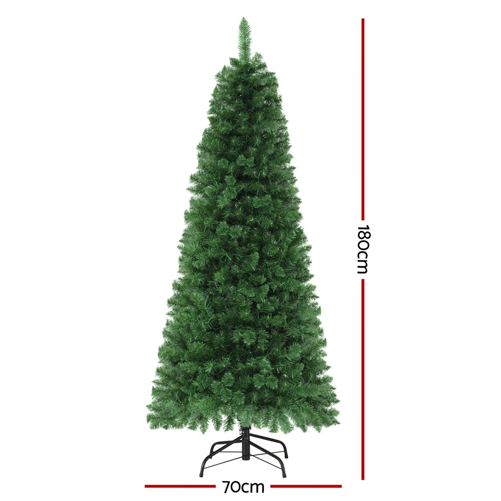 6FT / 1.8M Christmas Tree – Green – 544 Tips – Pre-lit 200 Multi-Colour LED Lights (8 Modes)