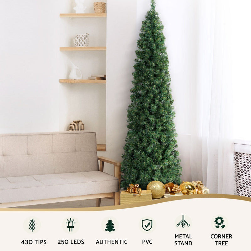 Christmas Tree 2.1M Corner Xmas Tree Party Decorations 430 Tips