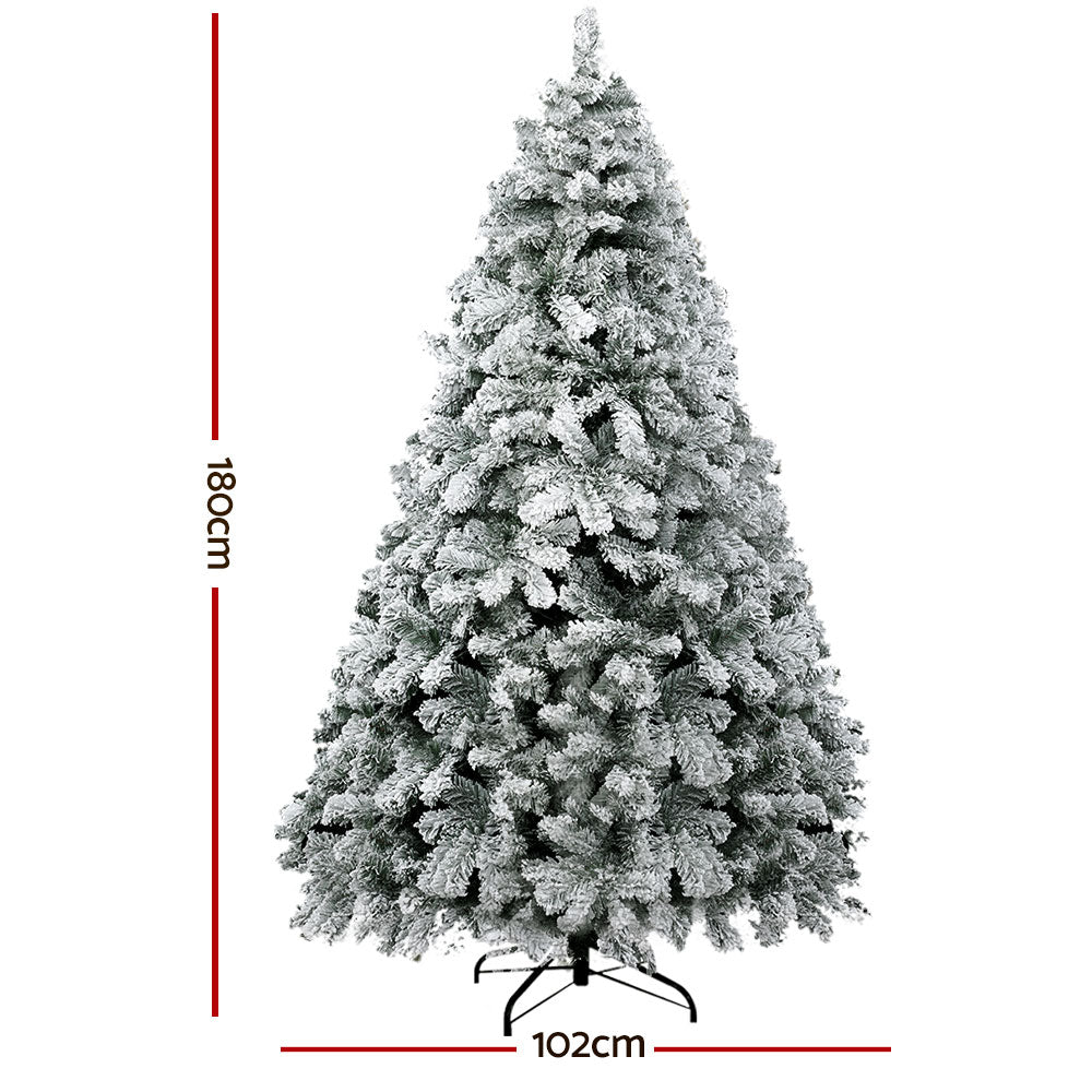 6FT / 1.8M Snow Flocked Christmas Tree – 520 Tips