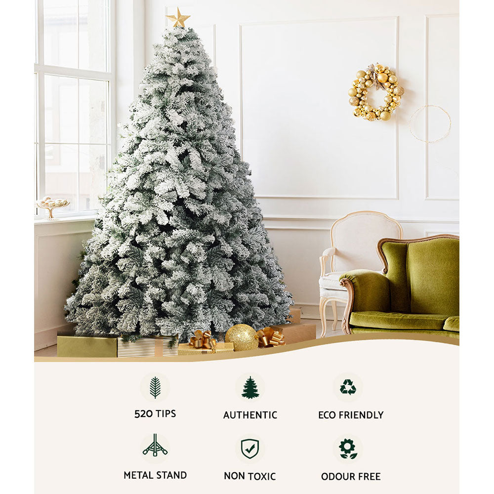 6FT / 1.8M Snow Flocked Christmas Tree – 520 Tips