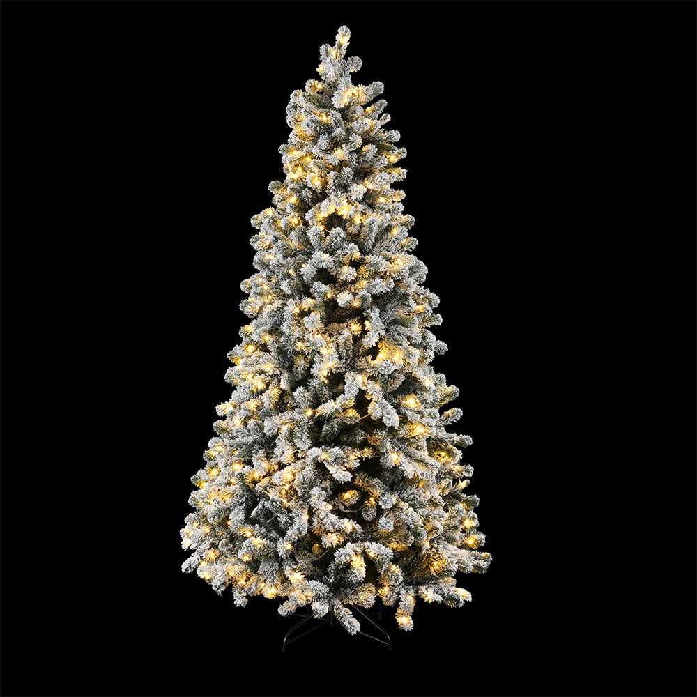 Christmas Tree 1.8m Snow Flocked LED Xmas Decoration 8 Light Modes