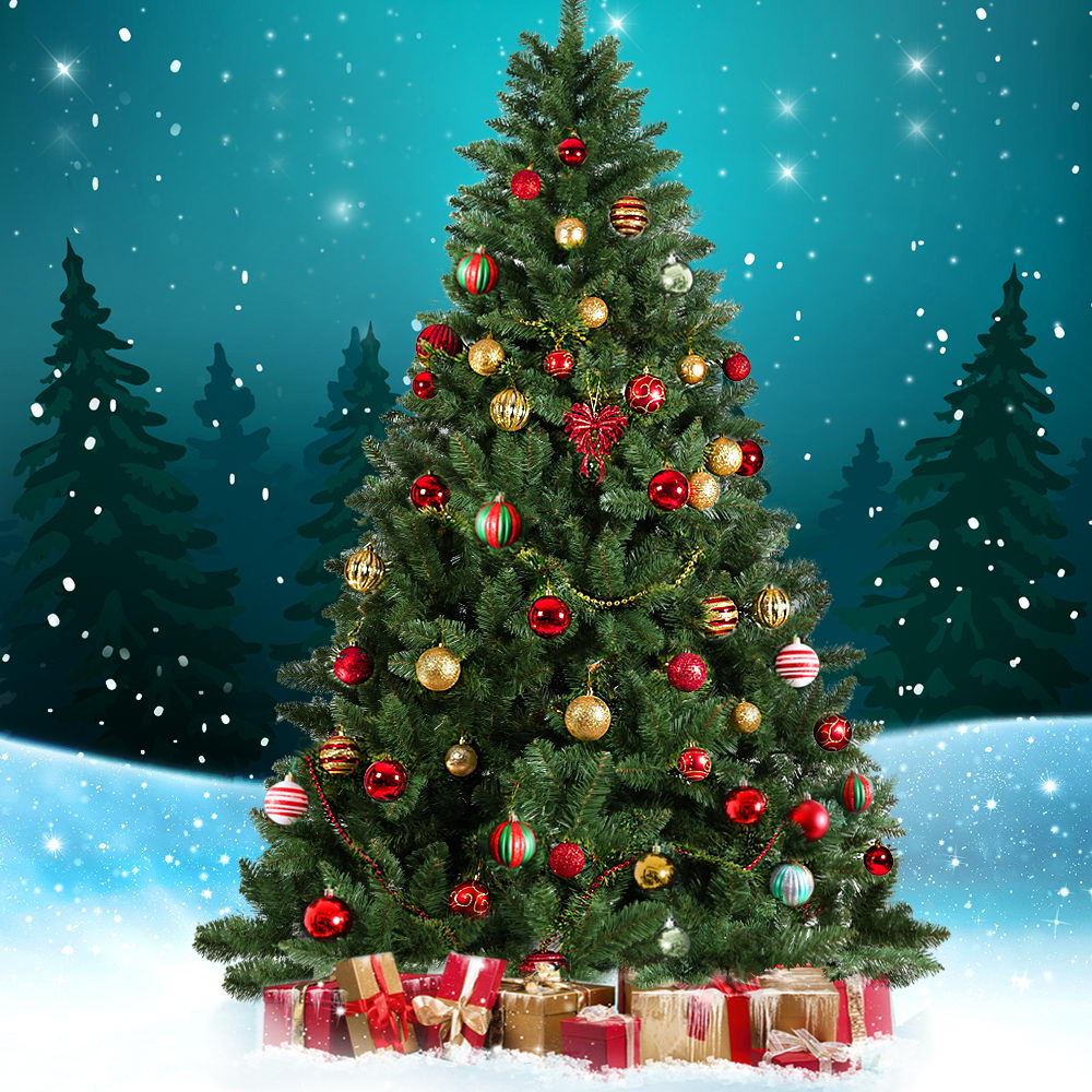 7FT / 2.1M Green Christmas Tree – 1000 Tips – Classic Design