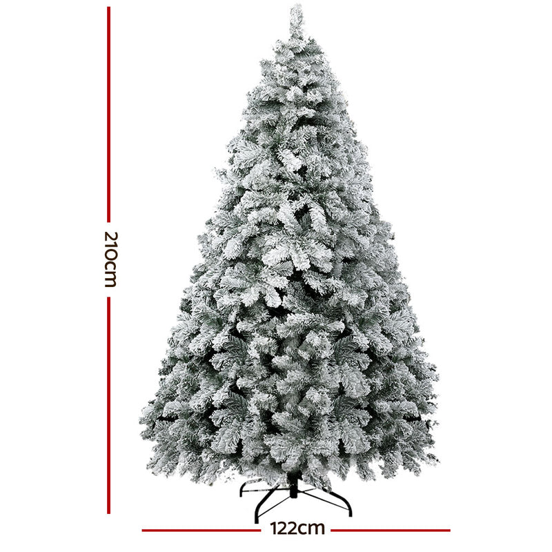 Christmas Tree 2.1m Snow Flocked Xmas Tree Decorations 859 Tips