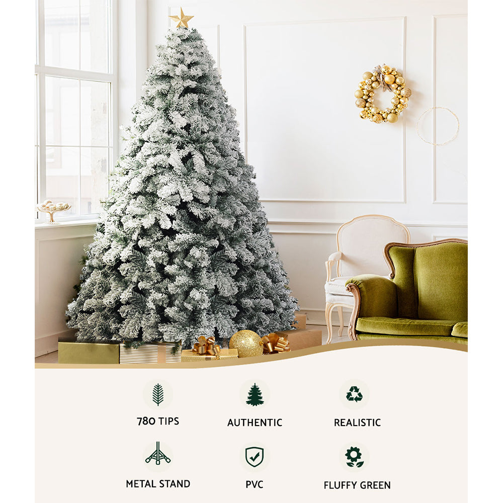 7FT / 2.1M Snow Flocked Christmas Tree – 859 Tips