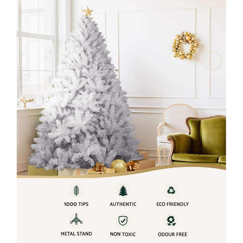 7FT / 2.1M Artificial Christmas Tree with 1000 White Tips