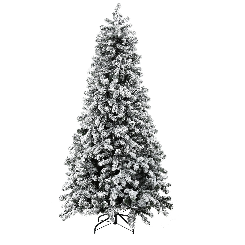 Christmas Tree 2.1m Snow Flocked LED Xmas Decoration 8 Light Modes