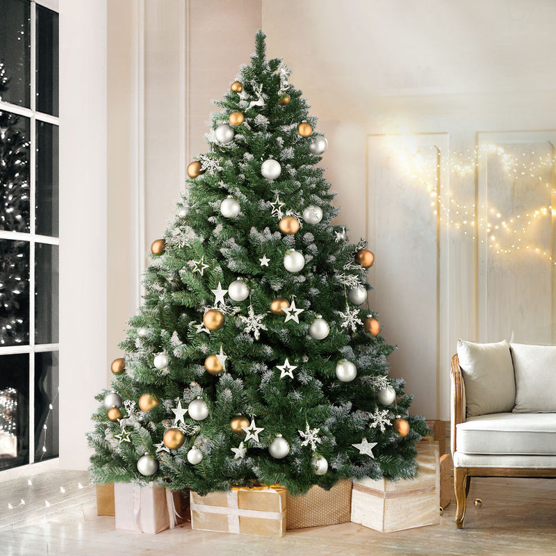 Christmas Tree 2.4m Snowy Xmas Tree Decoration 1400 Tips