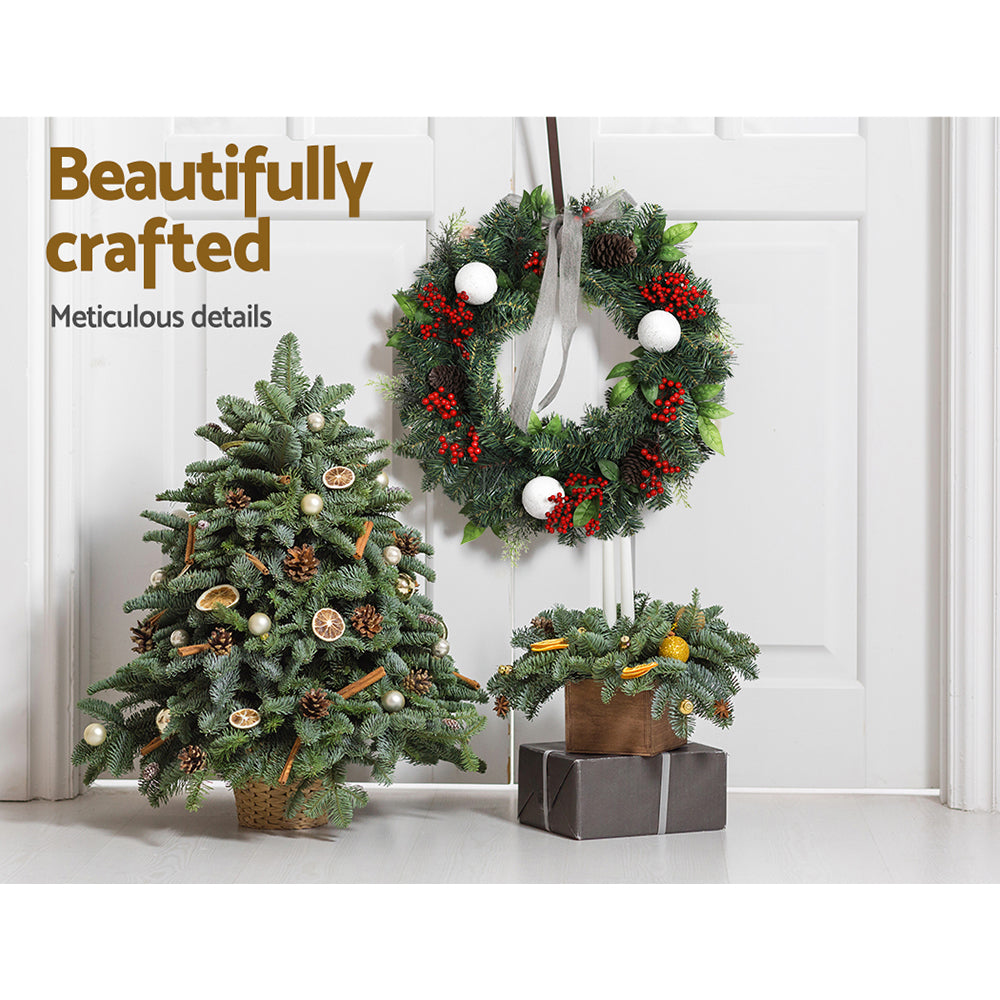 60cm Christmas Wreath with Decorations – Perfect Festive Xmas Accent