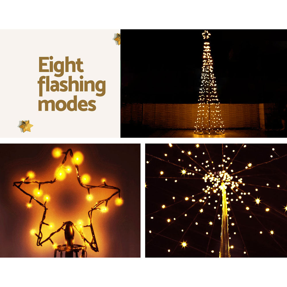 Solar Christmas Tree 3.6M Xmas Tree Decorations 8 Light Modes