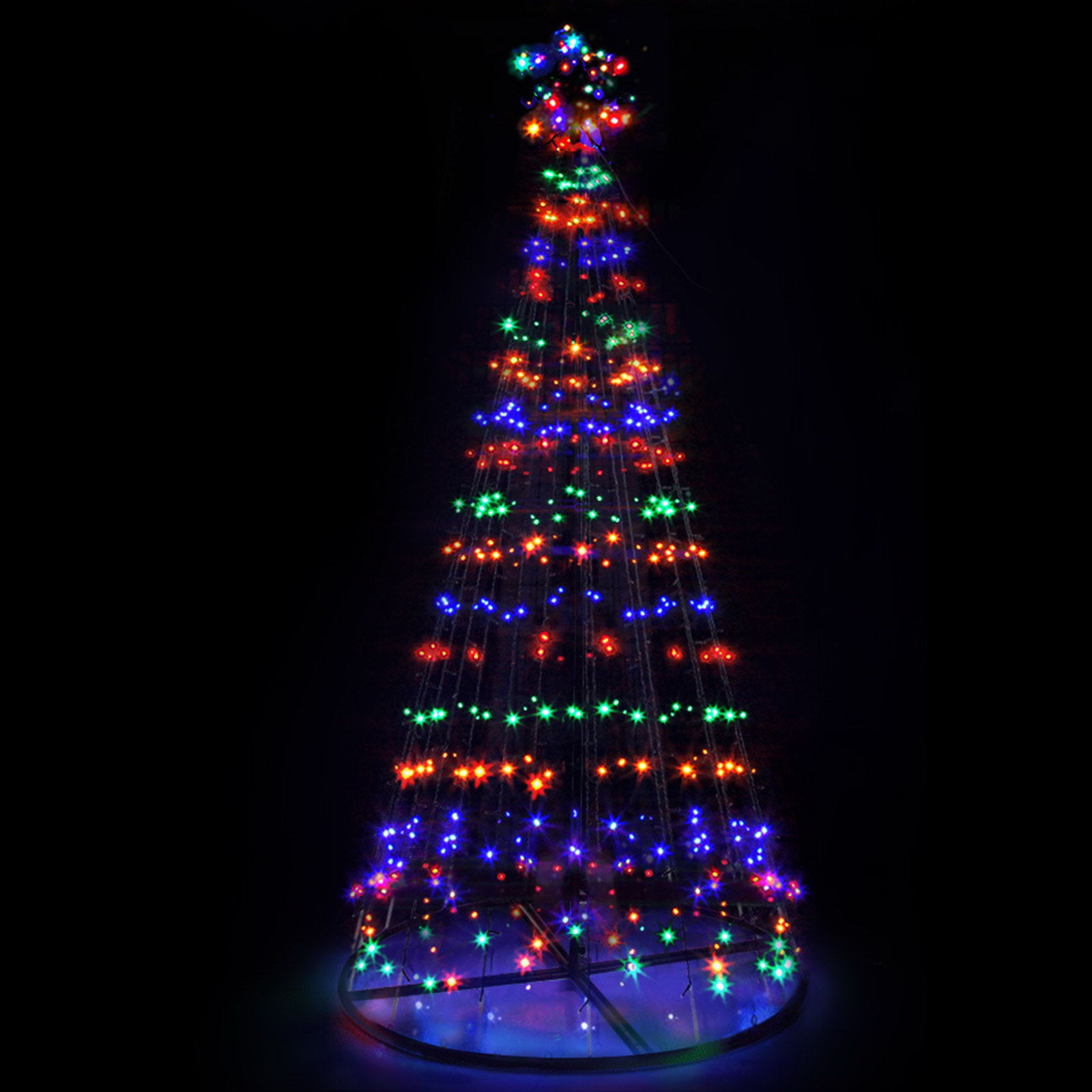 Solar Christmas Tree 2.1M 264 LED Xmas Tree Decor Multi Colour