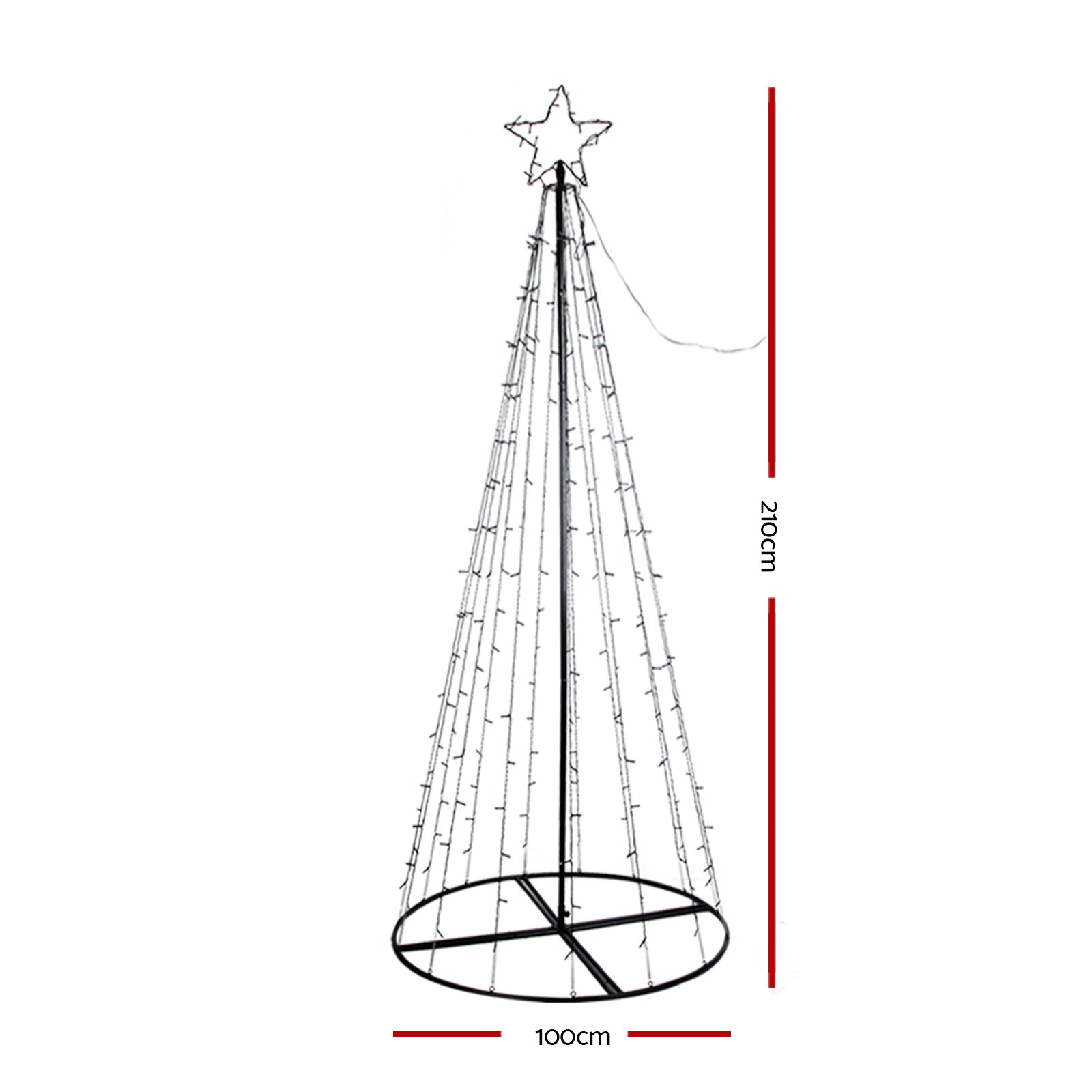 Solar Christmas Tree 2.1M 264 LED Xmas Tree Decor Multi Colour