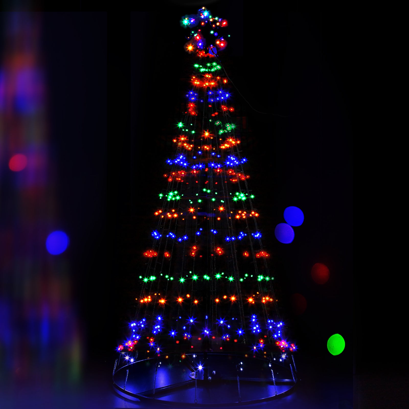 Solar Christmas Tree 2.1M 264 LED Xmas Tree Decor Multi Colour