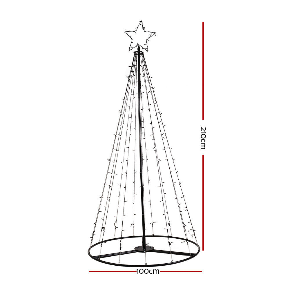 Solar Christmas Tree 2.1M Xmas Tree Decorations 8 Light Modes