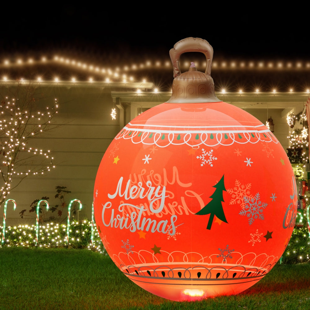 Christmas Inflatable Ball 60cm Led Illuminated Xmas Decoration Red