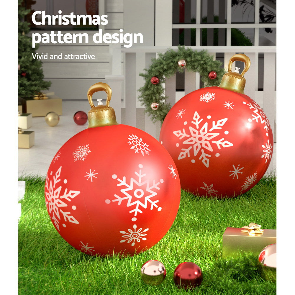 Christmas Inflatable Ball Bauble 60cm Outdoor Decoration Red