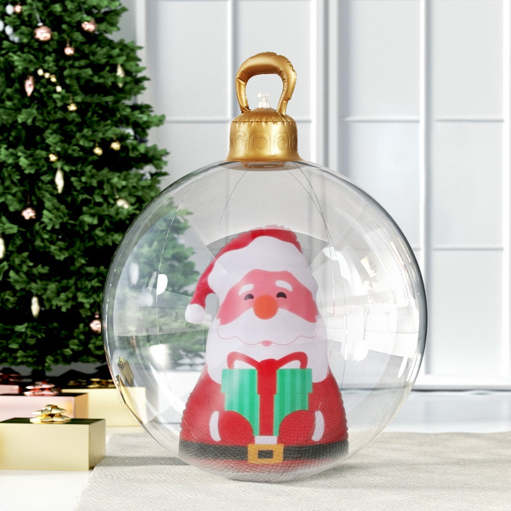 Christmas Inflatable Ball 60cm Santa Decoration Giant Bauble Clear