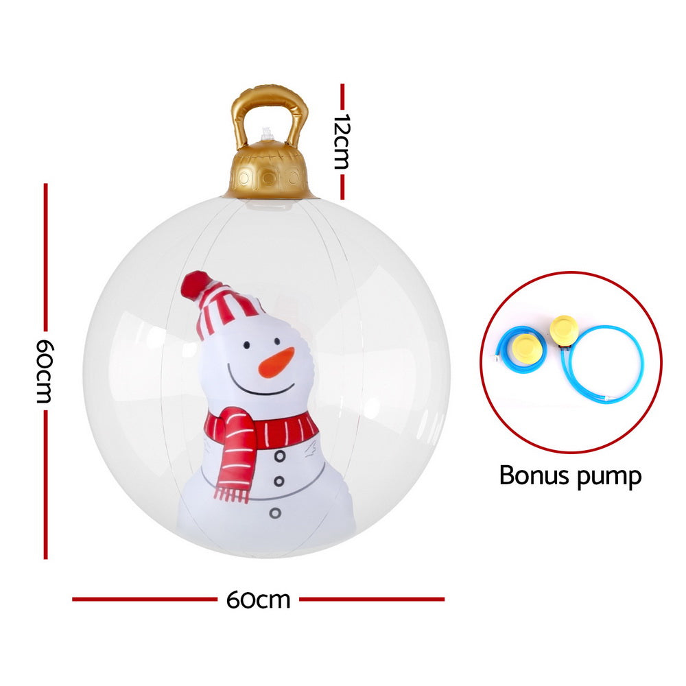 Christmas Inflatable Ball 60cm Snowman Decoration Giant Bauble