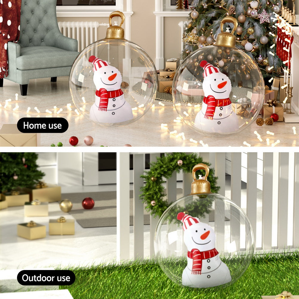 Christmas Inflatable Ball 60cm Snowman Decoration Giant Bauble