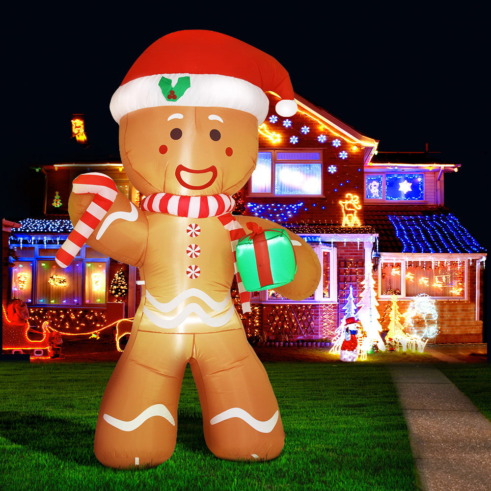 Christmas Inflatable Gingerbread Man 2.4M Illuminated Decorations